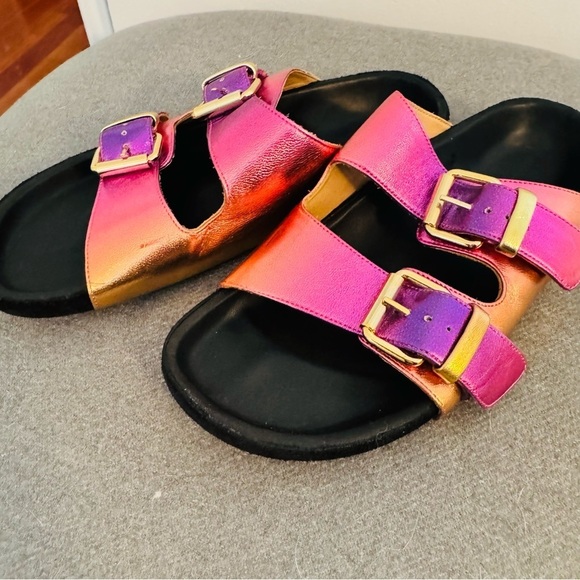 ISABEL MARANT Lennyo dégradé metallic leather slides - Picture 9 of 10